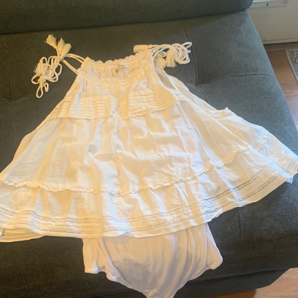 Free People White Bodysuit Top